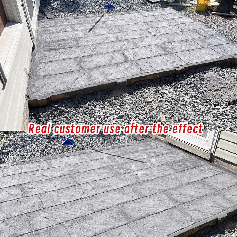 SGHE Concrete Stamps Concrete Molds Rectangular Stone Tile Texture Concrete Texture Mat Same Slate floor Concrete Seamless Stamp Mat Polyurethane Stamps Outdoor Landscaping Stone Forms - Image 2